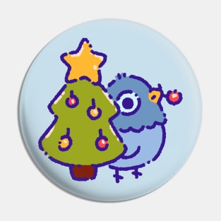 Pigeon with a chrismtas tree Pin