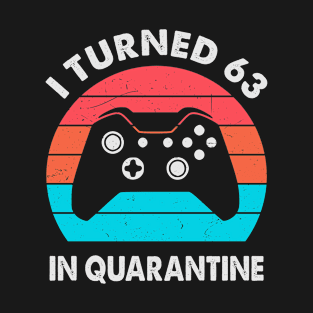 I Turned 63 In Quarantine - Retro Sunset Vintage 1957 63rd Birthday Gift T-Shirt