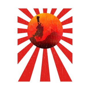 Samurai Rising Sun Flag (vintage look) T-Shirt
