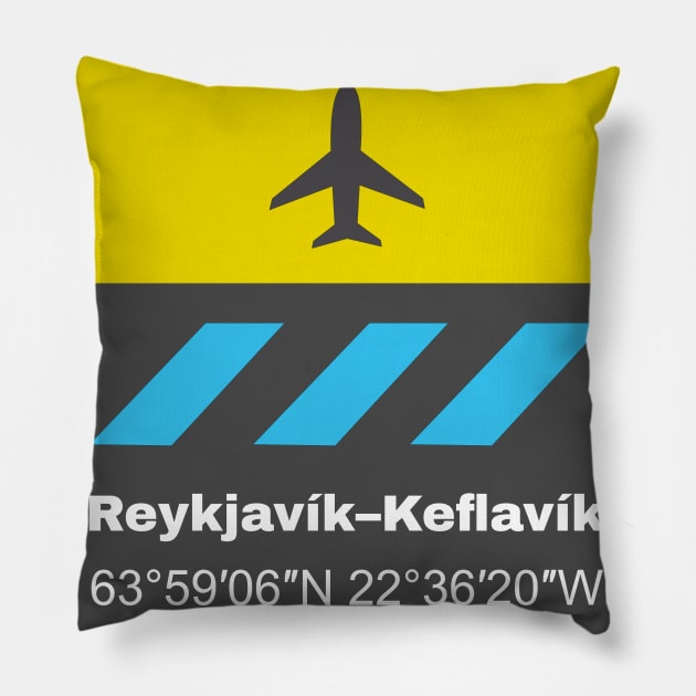 Reykjavik Keflavik KEF airport Pillow by Woohoo