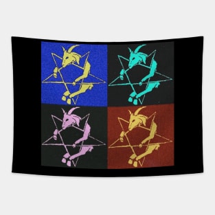 baphomet goat symbol colorfl design Tapestry