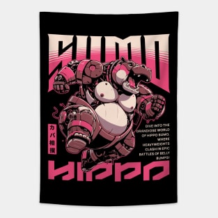 Hippo Sumo Wrestler Sci-fi Job Future Mecha Animals Robot Tapestry