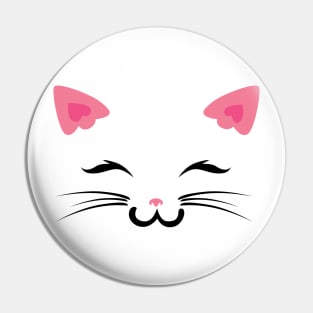 Happy Kawaii Cat Face Pin