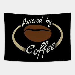 Powered by Coffee Funny Quote Tapestry