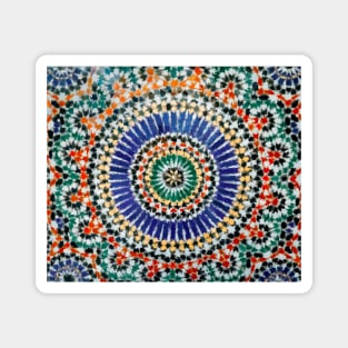 Moroccan tiles with geometric shapes oil painting Magnet