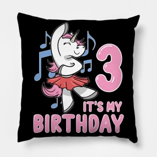 It's my Third Birthday Unicorn Ballerina Pillow