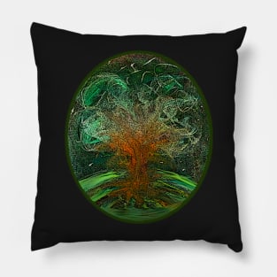 The Tree Of Life Pastel Drawing In Ellipse Pillow