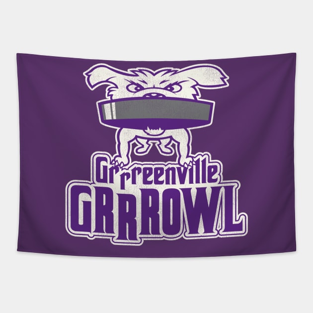 Defunct Greenville Grrrowl Hockey Team Tapestry by Defunctland