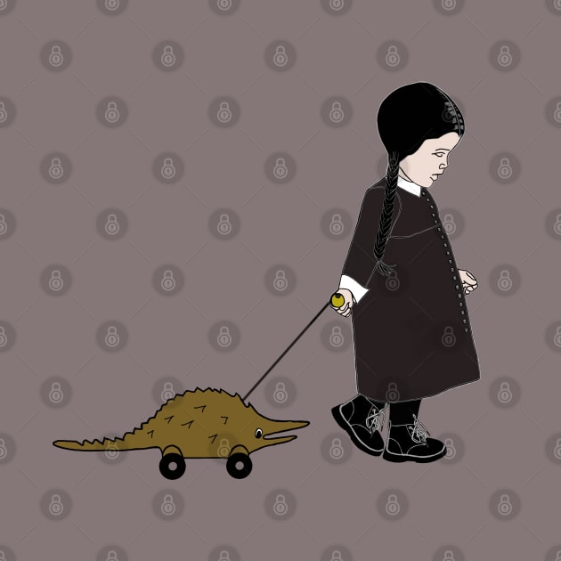 goth girl Walking the Alligator by Chic and Geeks