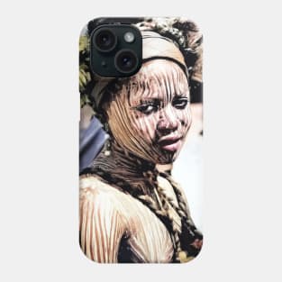 colorized vintage photo of liberian woman Phone Case