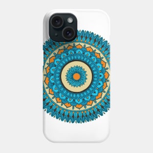 Blue asian floral mandala Phone Case