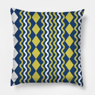 Retro 1960s Style Sixties Vintage Pattern Design Teal Yellow Pillow