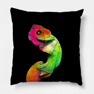 Chameleon watercolor painting #chameleon Pillow