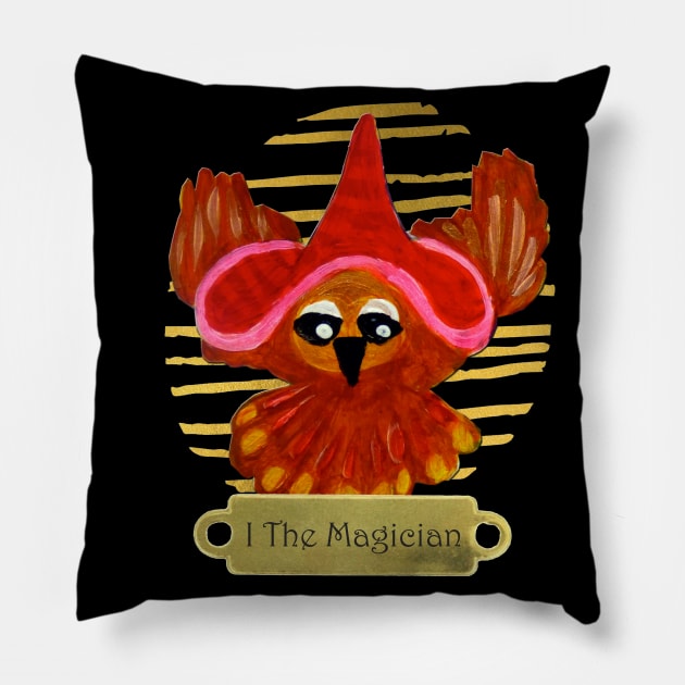 The Magician Tarot Card Pillow by PaintingsbyArlette
