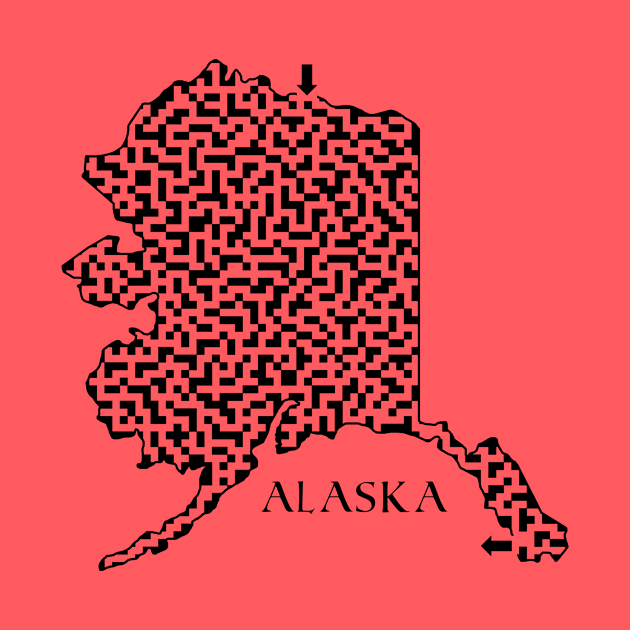 Alaska State Outline Maze & Labyrinth by gorff