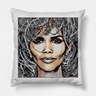 Vector sketch  of  Halle Berry Pillow