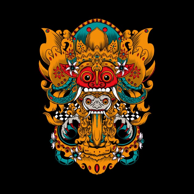 barong and rangda illustration design by Moritration