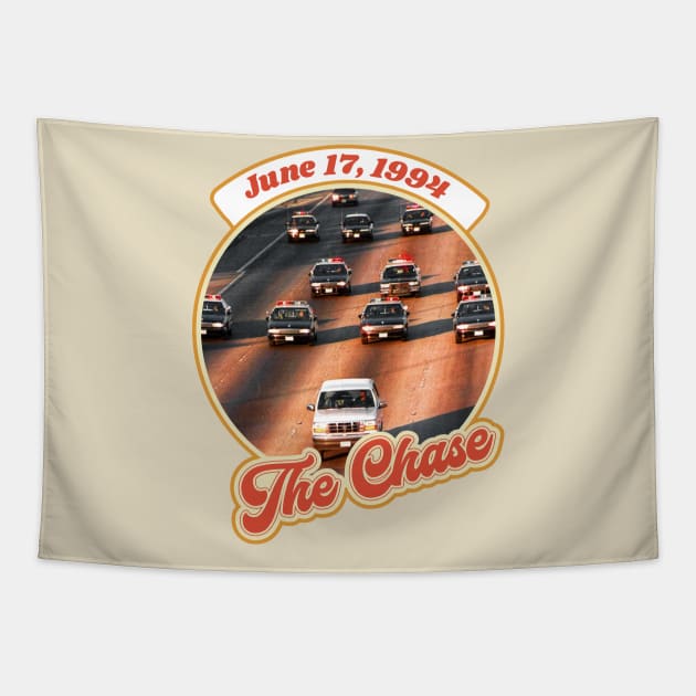 Retro The Chase OJ 1994 Infamy Design Tapestry by darklordpug