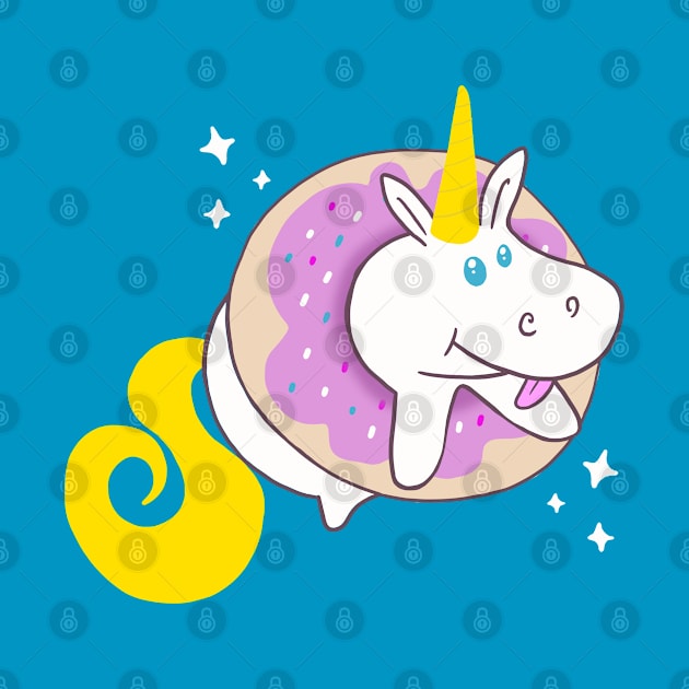 Unicorn Stuck in Donut by Mejanzen