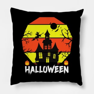 Halloween Haunted House Pillow