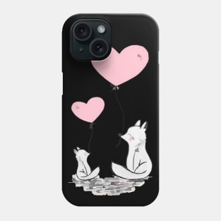 Cute Fox Love - Oil Painting Phone Case