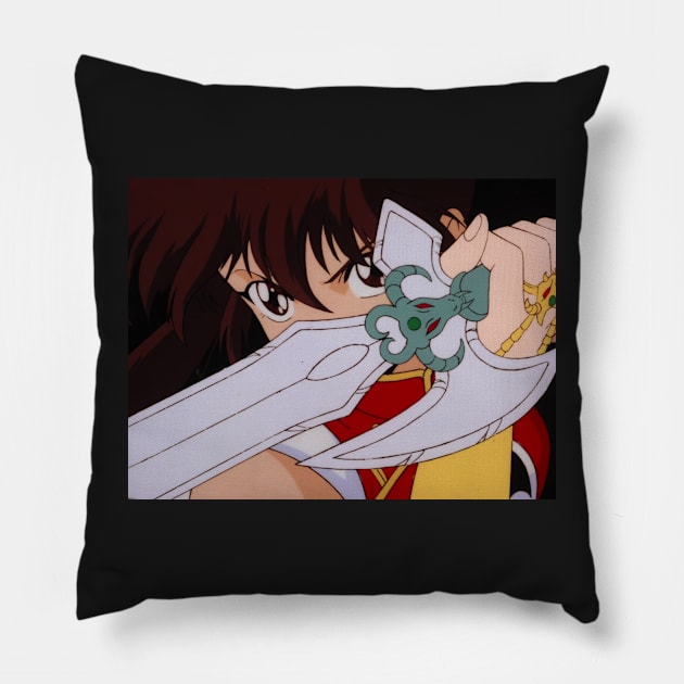 Intense Eyes Anime Sword Girl Pillow by kimochiidango