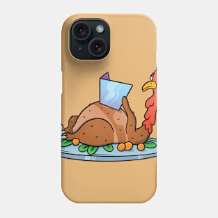 Thanksgiving Suntanning Turkey with Santa Hat Phone Case