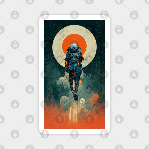 Space Jump Retro Vintage Sci Fi design Magnet by JoshWhiteArt