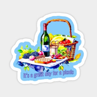 Great Day for Picnic Watercolor Magnet