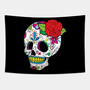 skull decorated by hand for the day of the dead Tapestry