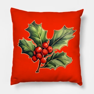 Holly Merry Christmas Pillow