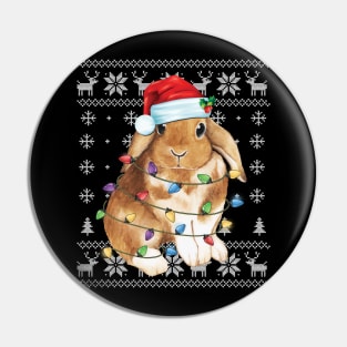 Bunny Rabbit Christmas Ugly - Sweater Funny Xmas Tree Decor Pin