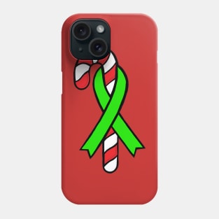 Candy cane awareness ribbon (Green) Phone Case