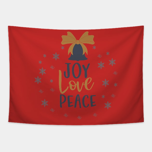 Joy Love Peace Tapestry by holidaystore