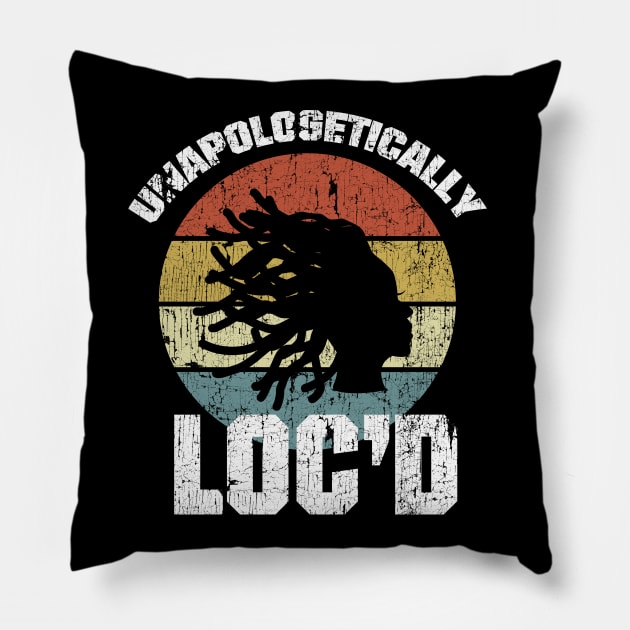 Unapologetically Loc'd Locs Vintage Pillow by blackartmattersshop