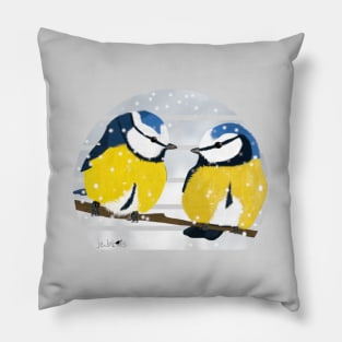 Blue Titmice Bird Watching Birding Ornithologist Gift Pillow