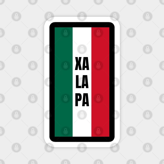 Xalapa City in Mexican Flag Colors Vertical Magnet by aybe7elf