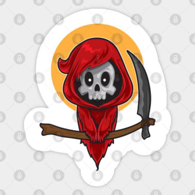 Cute Grim Reaper Cute Grim Reaper Sticker Teepublic