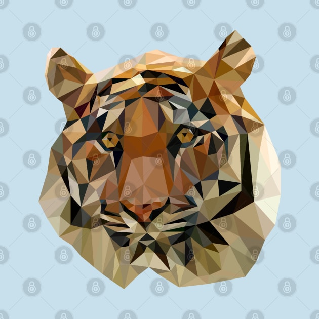 Polygonal tiger head by Origami Fashion