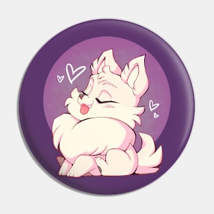 Fluffy Pomeranian Puppy (Creamy White) Pin