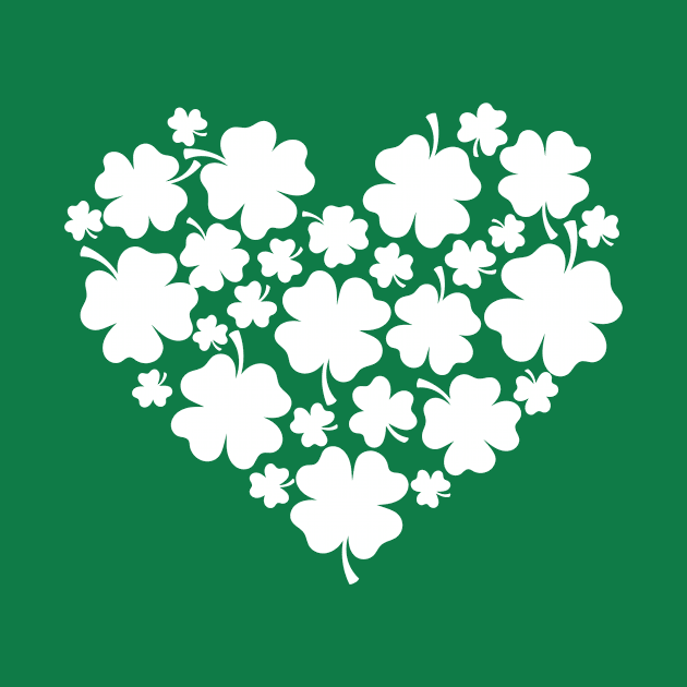 Heart Shamrock Lucky St Patricks Day by Linda Lisa