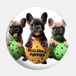 French Bulldog Puppies Pickleball Design Pin