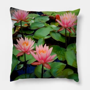 Lily Pad Harmony - Pink Water Lily Passion Pillow