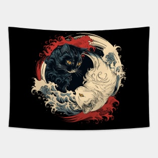 Yin yang cat Tapestry