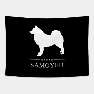 Samoyed Dog White Silhouette Tapestry