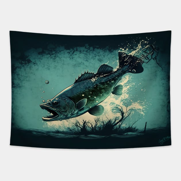 Monster Bass Two Tone Tapestry by TheCore