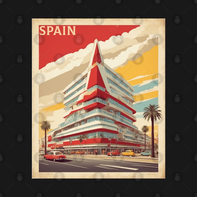 Diagonal Mar Centre Commercial Spain Travel Tourism Retro Vintage by TravelersGems