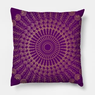 Geometric Purple/Gold Spiral Pillow