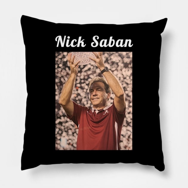 Nick Saban / 1951 Pillow by DirtyChais