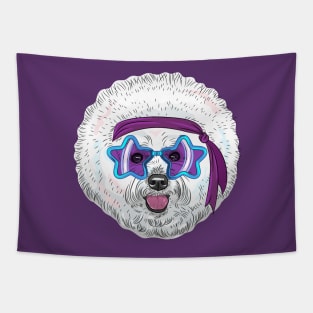 Star Disco dog Bichon Tapestry